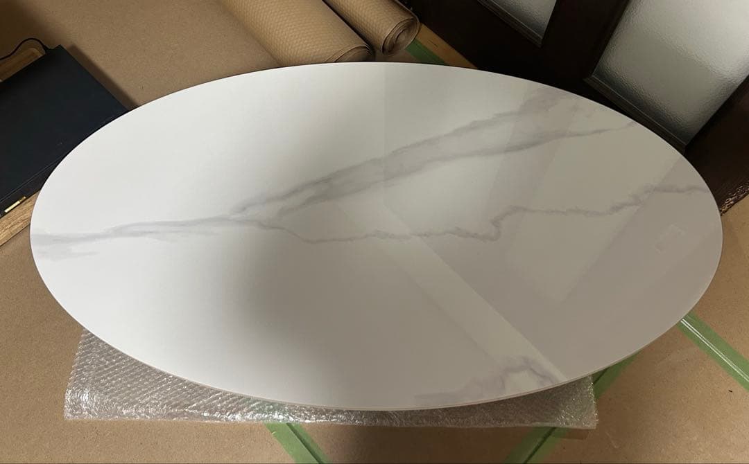 セラミックセンターテーブル ホワイト大理石風100cm