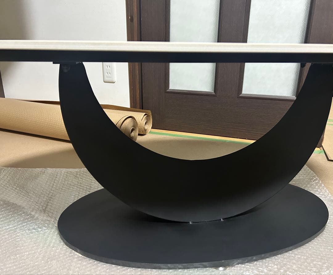 セラミックセンターテーブル ホワイト大理石風100cm