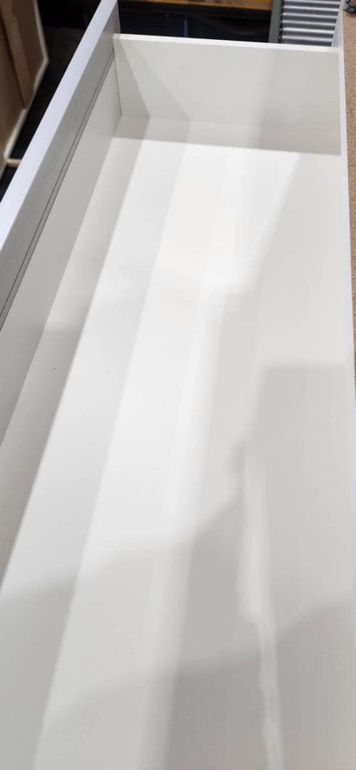 ◎7023 ステンレス頑丈鏡面カウンター幅120　ホワイト