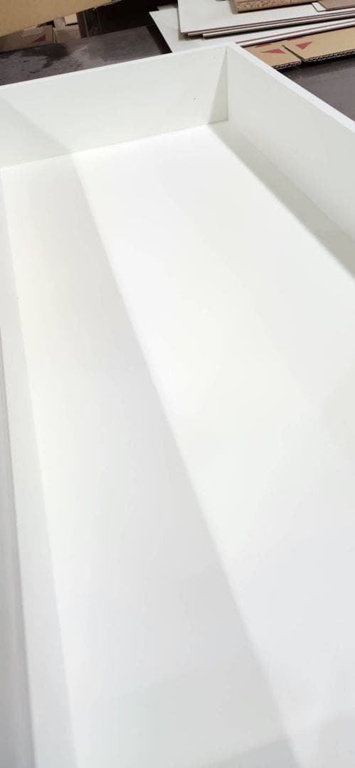 ◎7023 ステンレス頑丈鏡面カウンター幅120　ホワイト