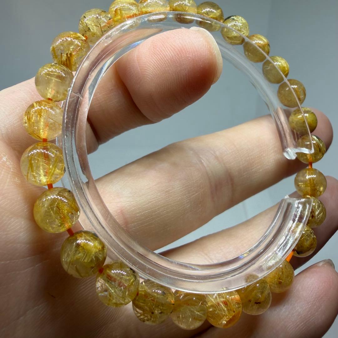 □073 ブレスレット ゴールド タイチン ルチル クォーツ z1121 金運