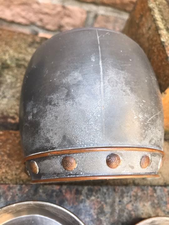 古い香港製錫の茶入れ二つセット　 骨董