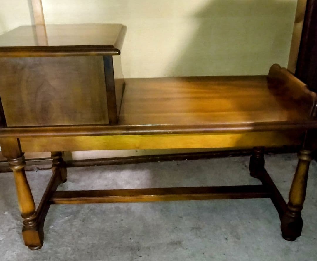 【カリモク】テレフォンベンチ電話台ローテーブルヴィンテージ