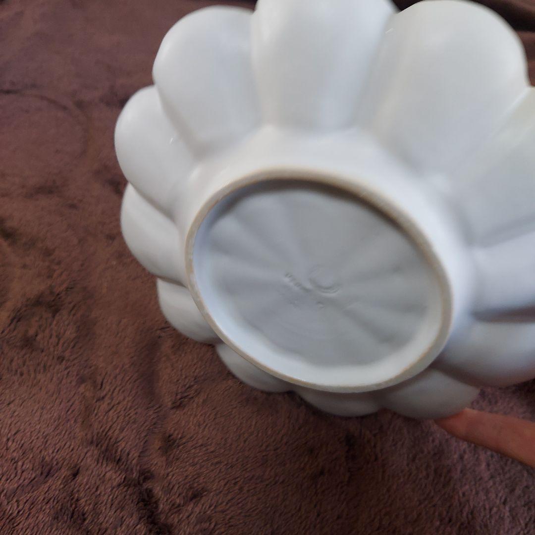 臼杵焼 輪花十二弁浅鉢 白 計８枚 新品３枚 使用済５枚 セット