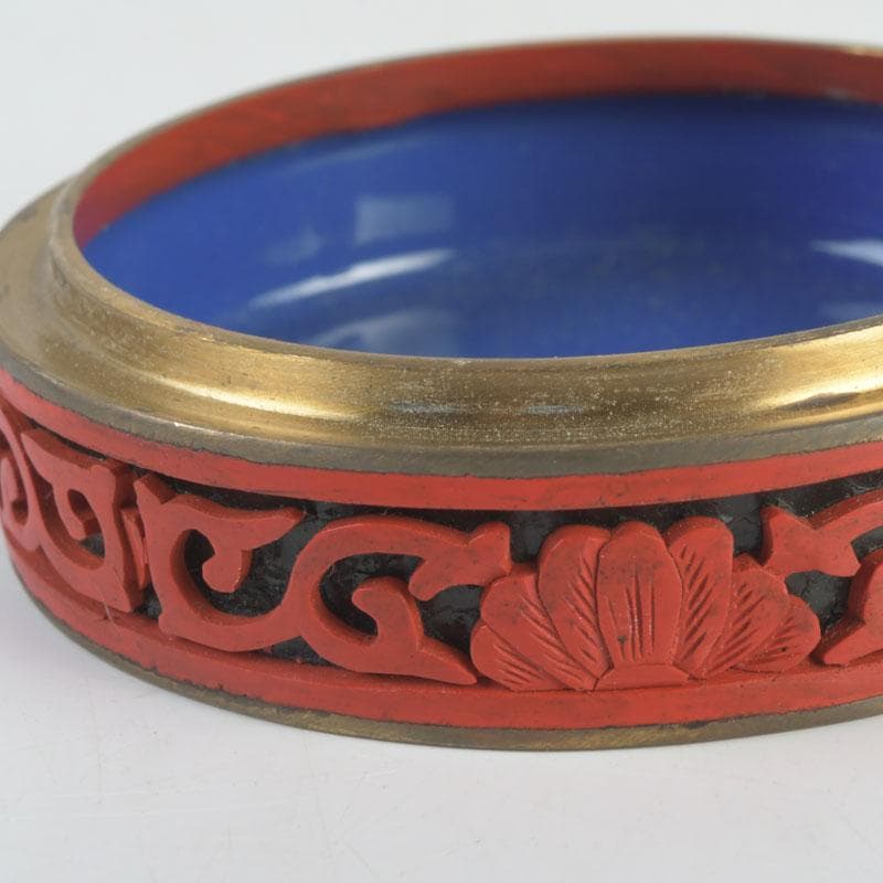 中国 剔紅 堆朱 内七宝 花文 香合 C 9840 - メルカリ