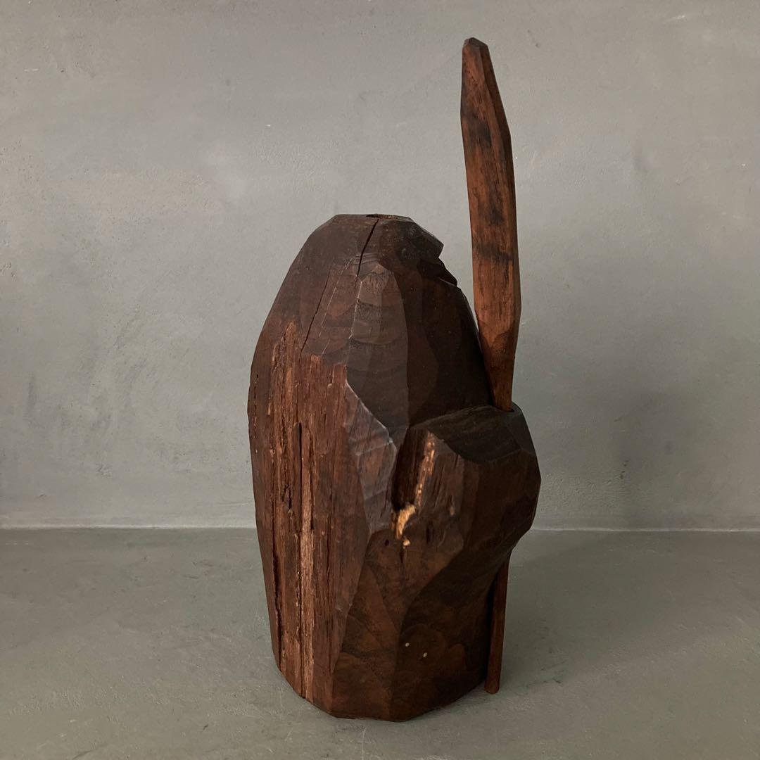 アイヌ エカシ ニポポ 彫刻 木彫り 置物 オブジェ