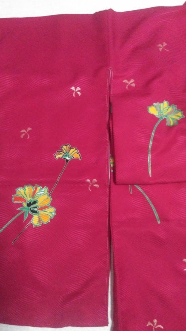 七五三　女の子　7歳　着物　四ッ身　祝い着　七才　赤　ワインレッド　卒園式