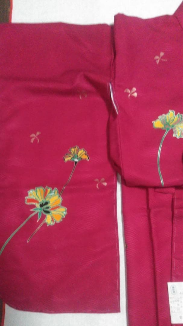 七五三　女の子　7歳　着物　四ッ身　祝い着　七才　赤　ワインレッド　卒園式