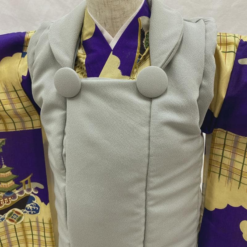 510ab3◎七五三 三歳 男の子 アンティーク着物&被布 レトロ 濃紫◎