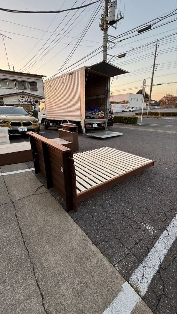 家具の大丸 ダブルベッドフレーム 木製