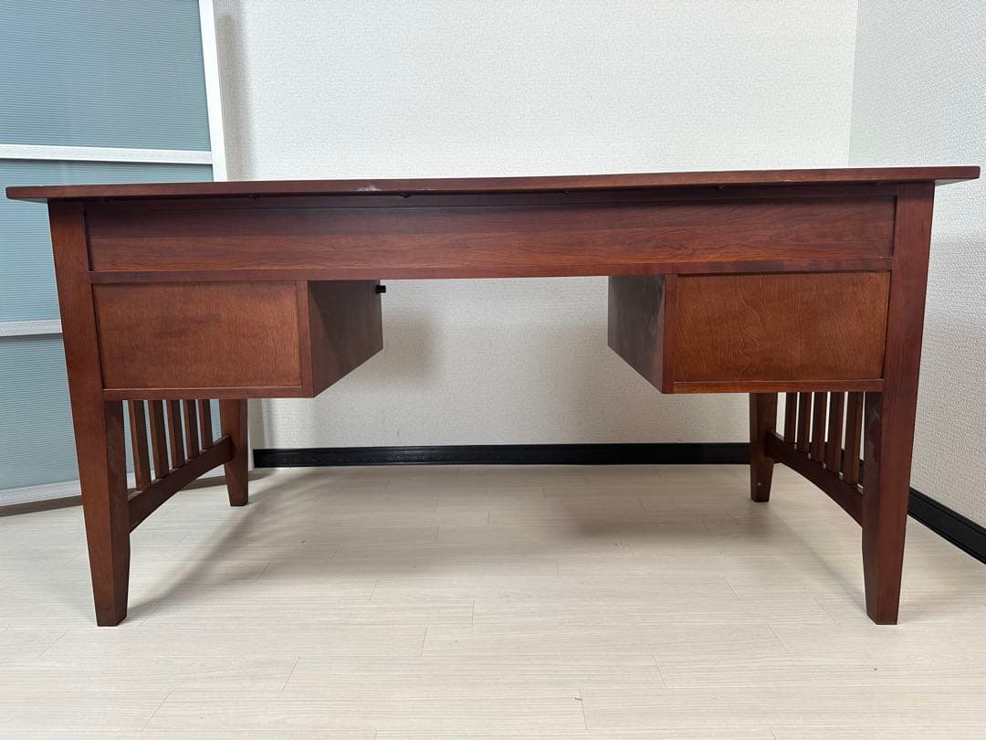 イーセンアーレン 書斎デスク 学習机 事務机 両袖デスク 勉強机 鍵付※iso※