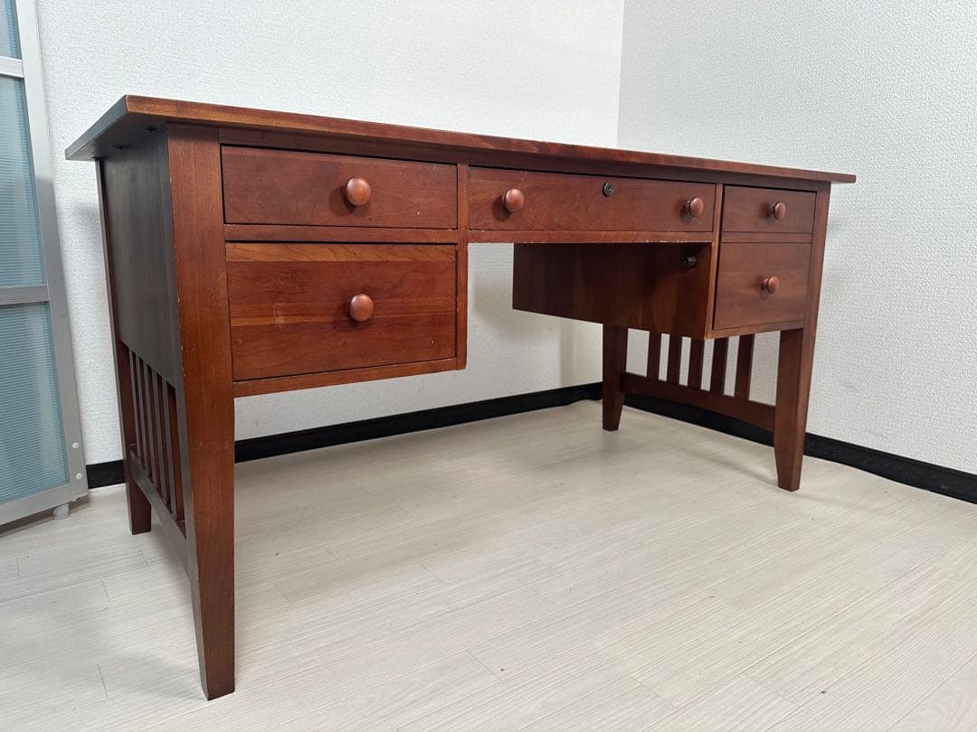 イーセンアーレン 書斎デスク 学習机 事務机 両袖デスク 勉強机 鍵付※iso※