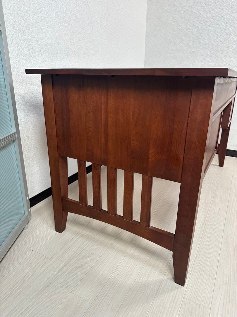 イーセンアーレン 書斎デスク 学習机 事務机 両袖デスク 勉強机 鍵付※iso※