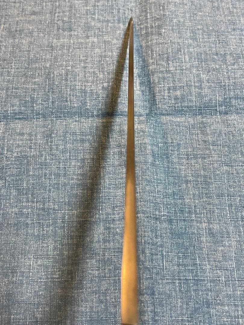 国行鍛錬　石川　青鋼　水牛角　波紋　先丸柳刃包丁　刃渡り24センチ