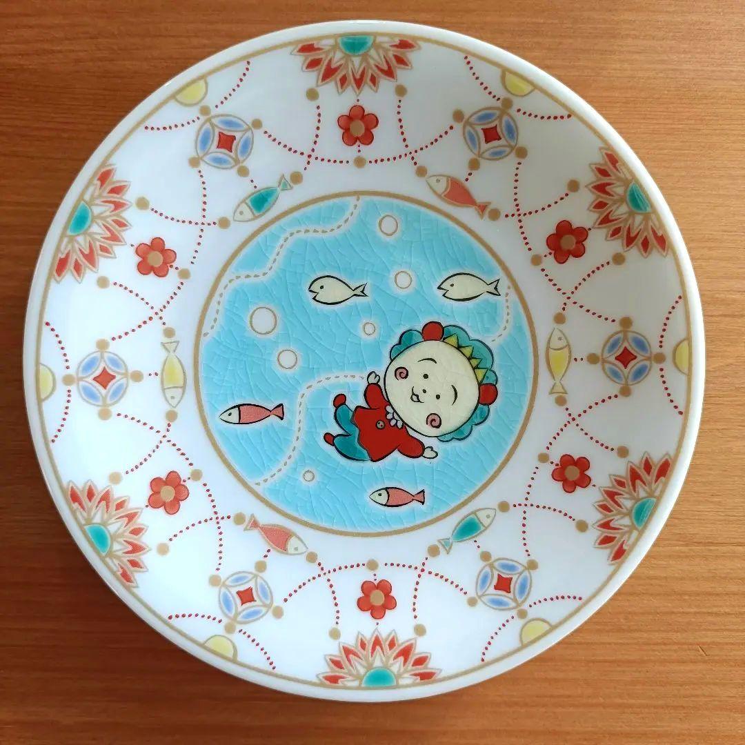 新品】コジコジ 九谷焼 フェリシモ 小皿 水辺でゆらゆら 瓔珞紋 古九谷