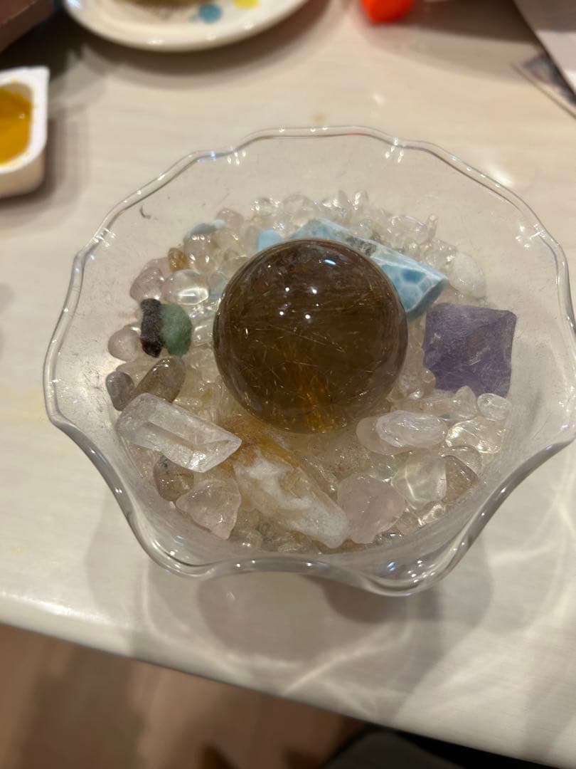 ルチルクォーツ　40mm スフィア