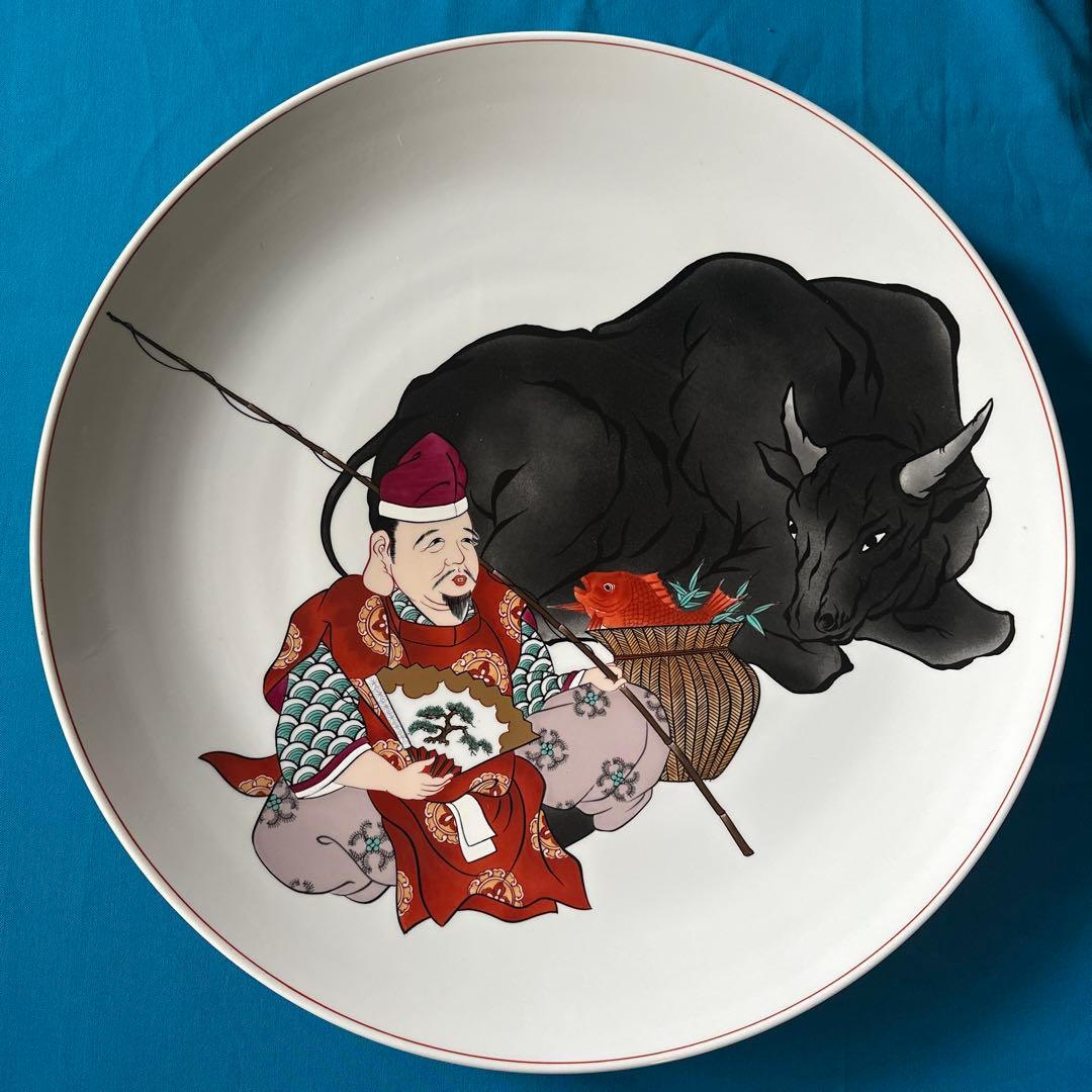 【HMZ716】備前有田焼　伝統工芸士　江口天童　飾皿　長期保管品