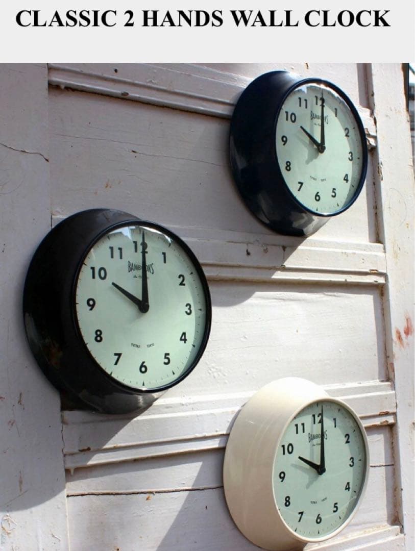 BAMBOOKS 掛け時計 直径24cm ブラック