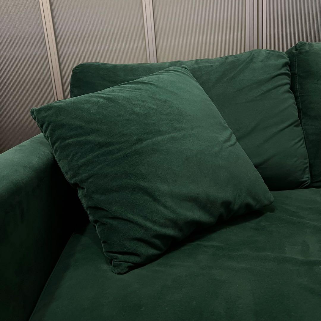 LOWYA ベルベット調ソファ 2人掛け