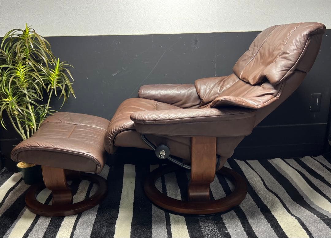 エコーネス / EKORNES ストレスレスチェア＆オットマン付　レノ  本革