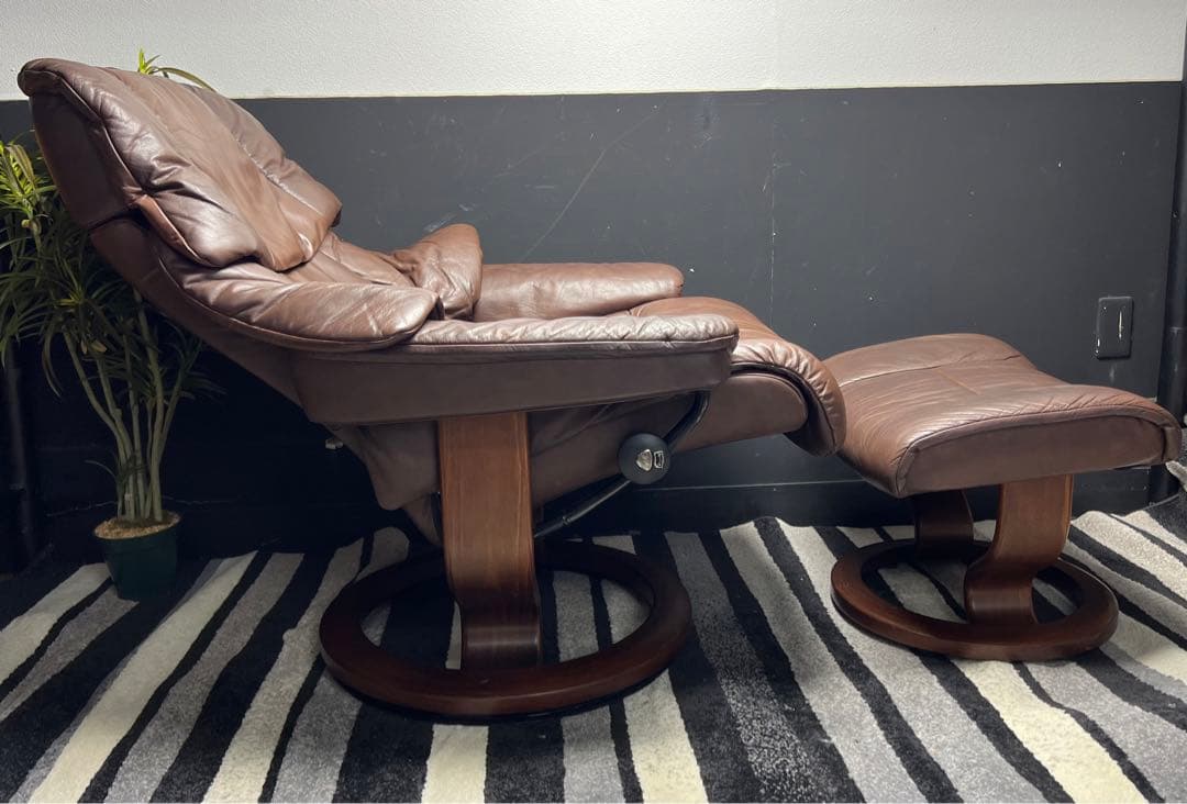 エコーネス / EKORNES ストレスレスチェア＆オットマン付　レノ  本革