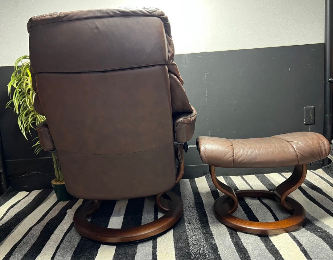 エコーネス / EKORNES ストレスレスチェア＆オットマン付　レノ  本革