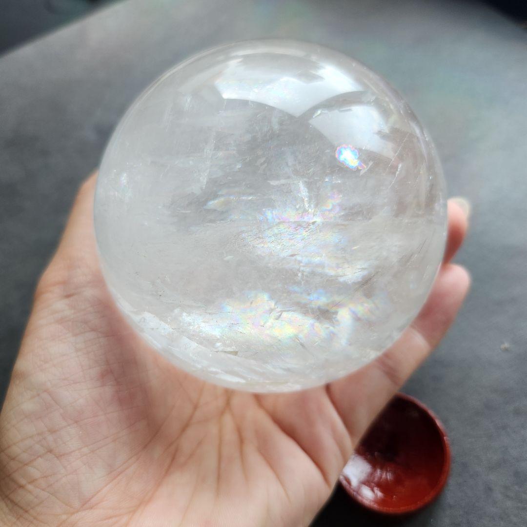 一点物】超虹入り✨大きな カルサイト スフィア 丸玉 ✩.*˚天然石