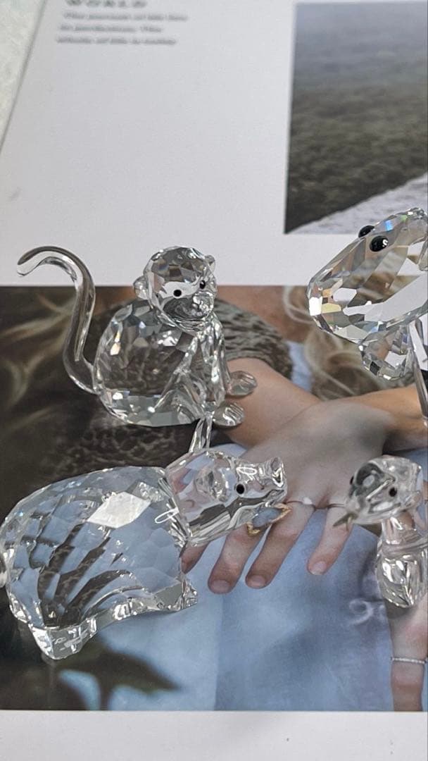 SWAROVSKI 猿のみ　置物　インテリア