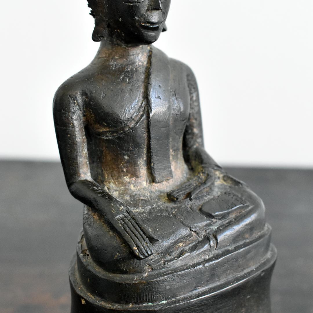 東南アジア ラオス18世紀頃 ランサーン王朝期 青銅仏 金銅仏 ブッダ 座仏タイ