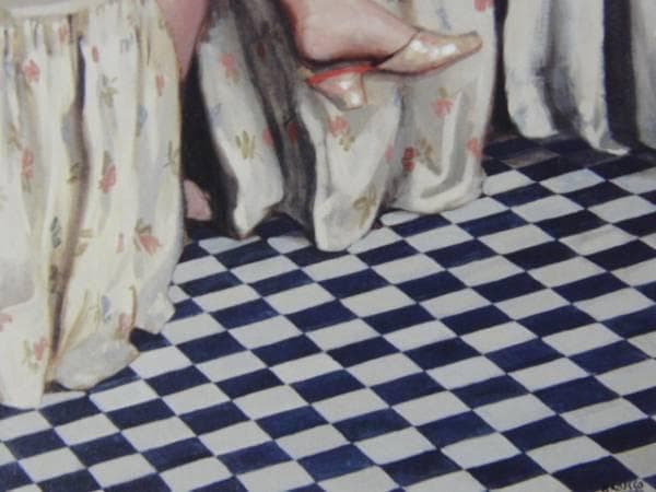 小磯良平、【化粧】、希少な大判額装用画集より、美品、新品額装付