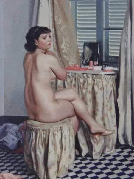 小磯良平、【化粧】、希少な大判額装用画集より、美品、新品額装付