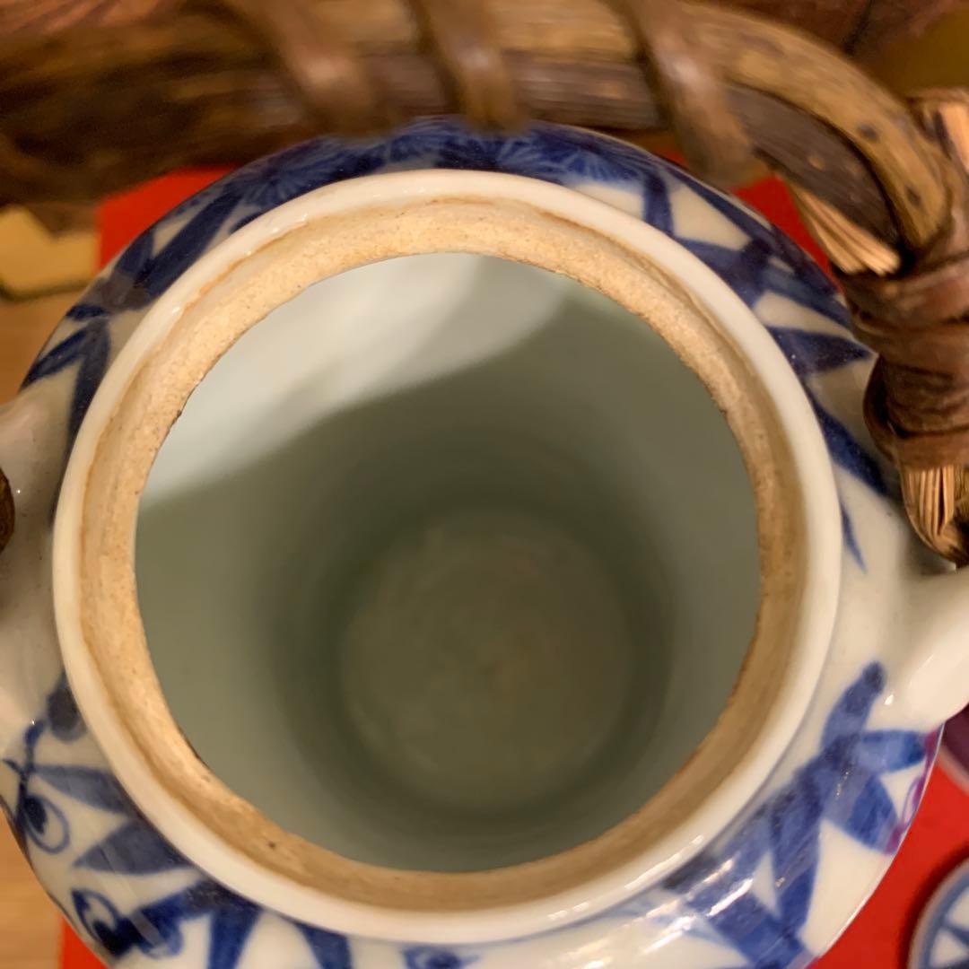 アンティーク 染附 酒注一对 古藤手 珍品 60