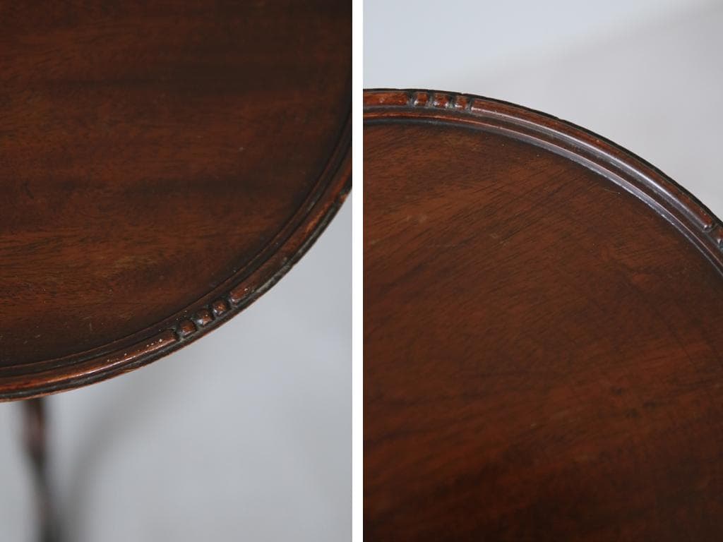 英国アンティーク木製ワインテーブル/サイドテーブル/丸机/飾り棚(91-128)