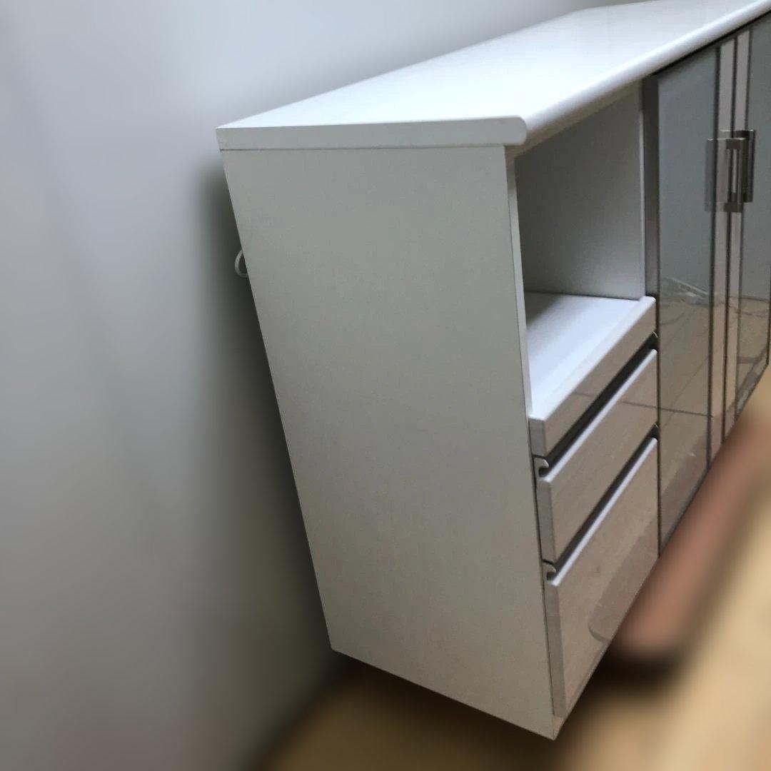 送料無料 ニトリ ポスティア 135 WH カウンター 食器棚 88252-2-