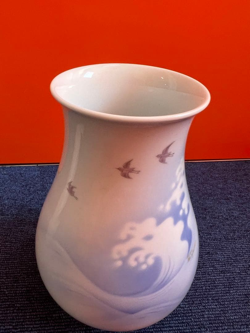 1108 深川製磁　花瓶　2客　富士山　浪花