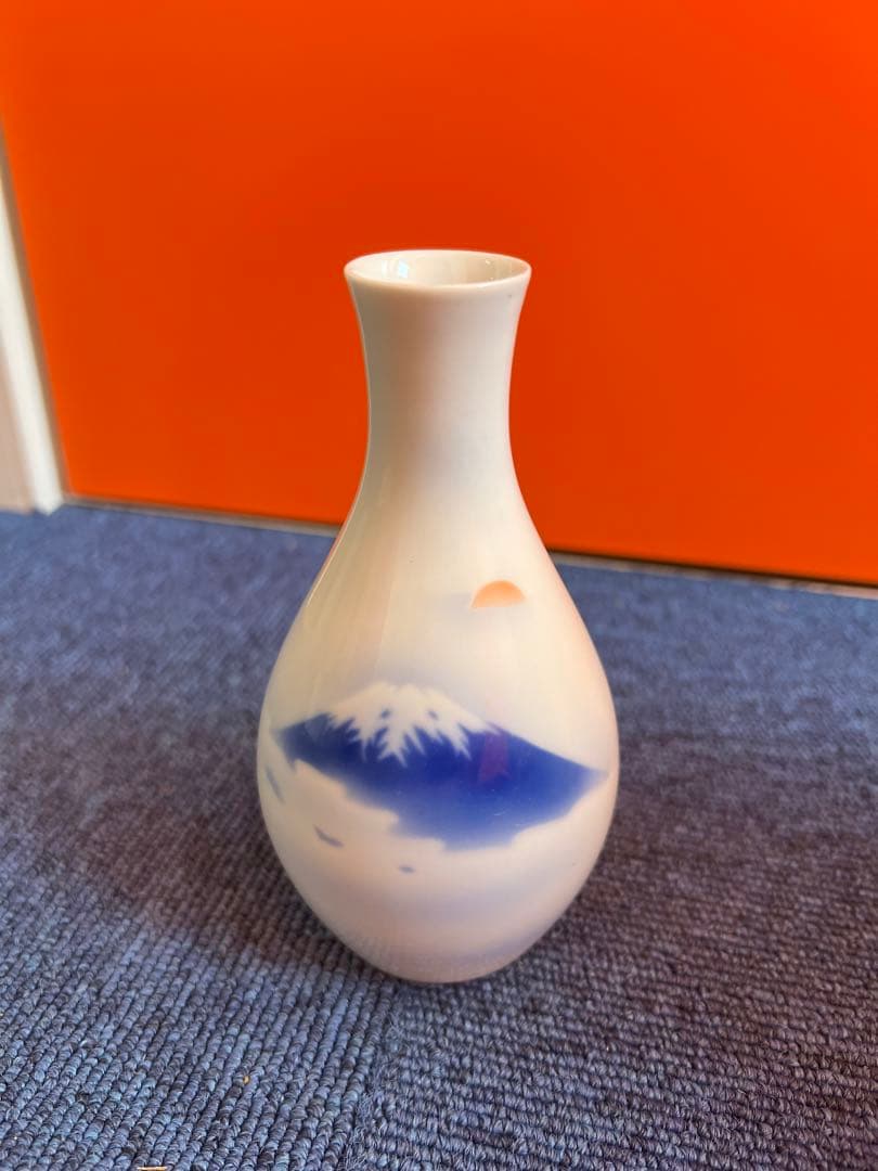 1108 深川製磁　花瓶　2客　富士山　浪花