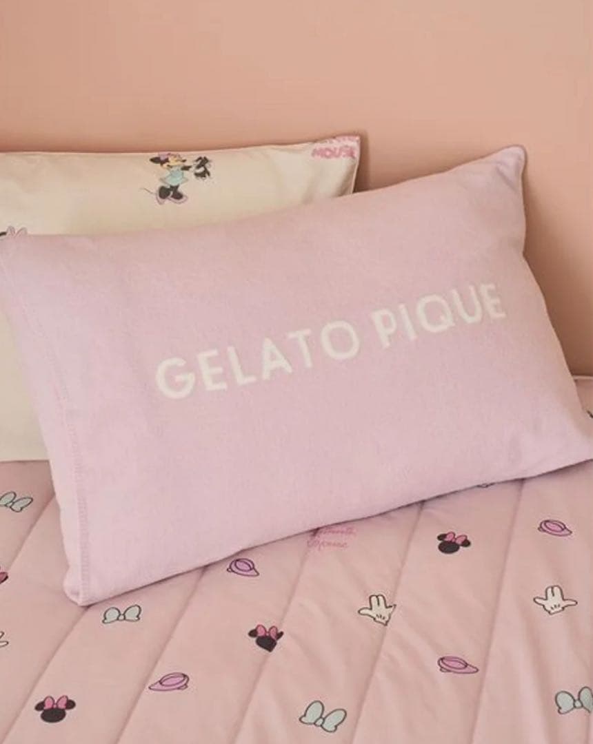 新品ジェラートピケ Mickey&Minnie ジャガードピローケース　枕カバー