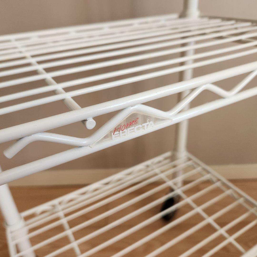 ホームエレクター 細型すき間収納ワゴン ウレタンキャスター付き 白 中古品