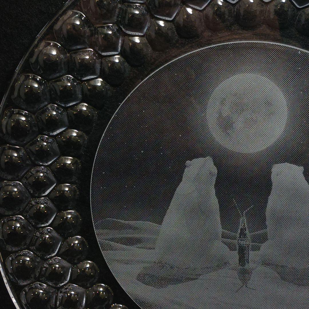 Y3301-2 ティファニー クリスタル クマ プレート ガラス 大皿 箱付PP