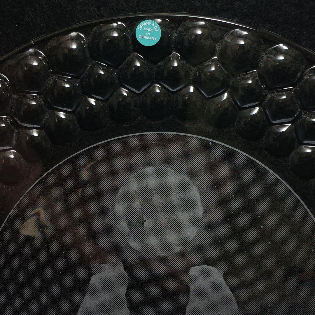 Y3301-2 ティファニー クリスタル クマ プレート ガラス 大皿 箱付PP