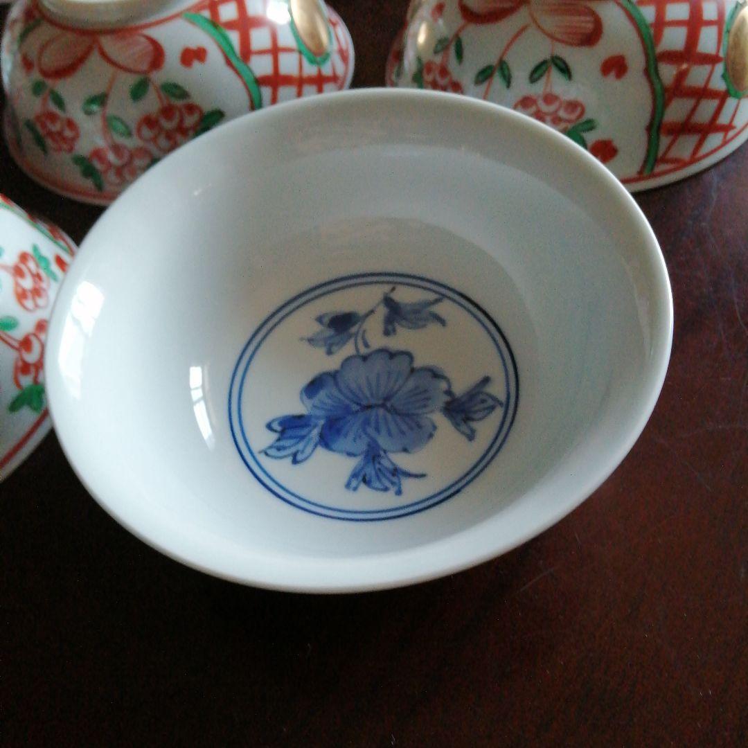 美濃焼　幸兵衛窯　赤絵煮物碗　10客　13.5cm