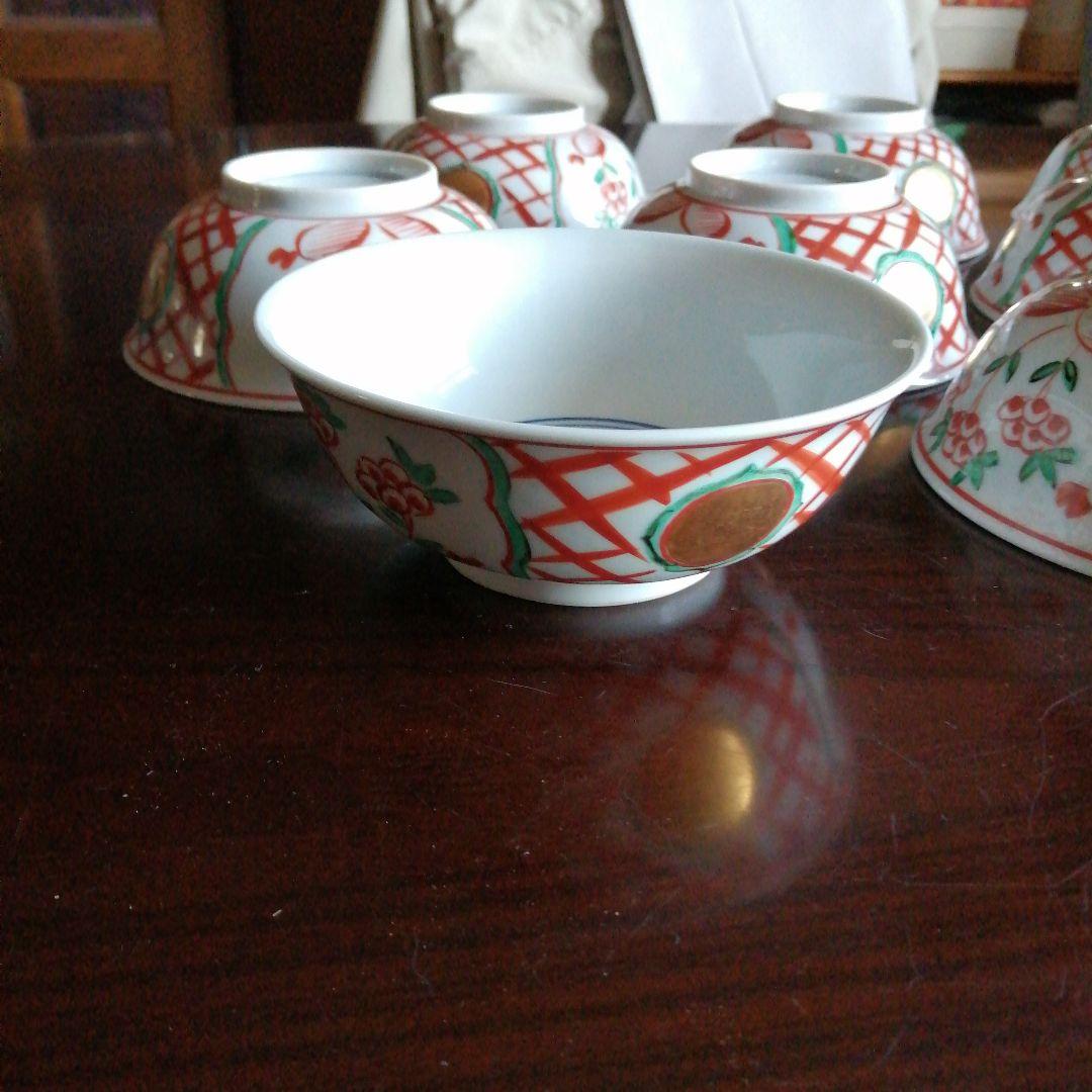 美濃焼　幸兵衛窯　赤絵煮物碗　10客　13.5cm