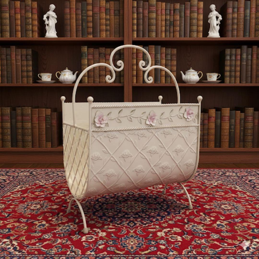 湯布院アンティーク イタリア ロココ調 ブックスタンド アイアン家具 姫家具