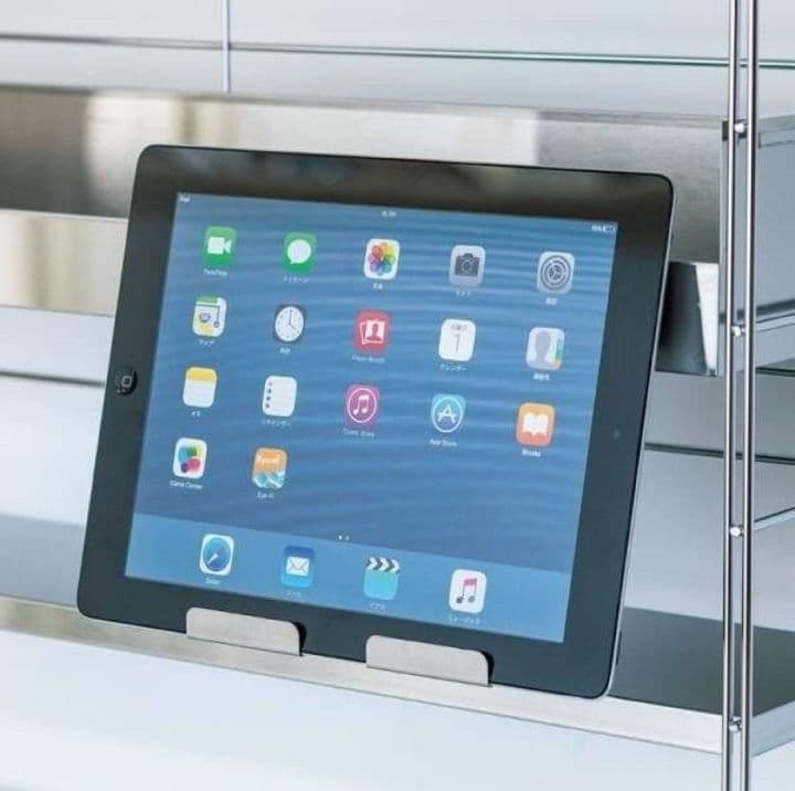 【日本製】ステンレス スパイスラック 幅68cm スマホホルダー付き