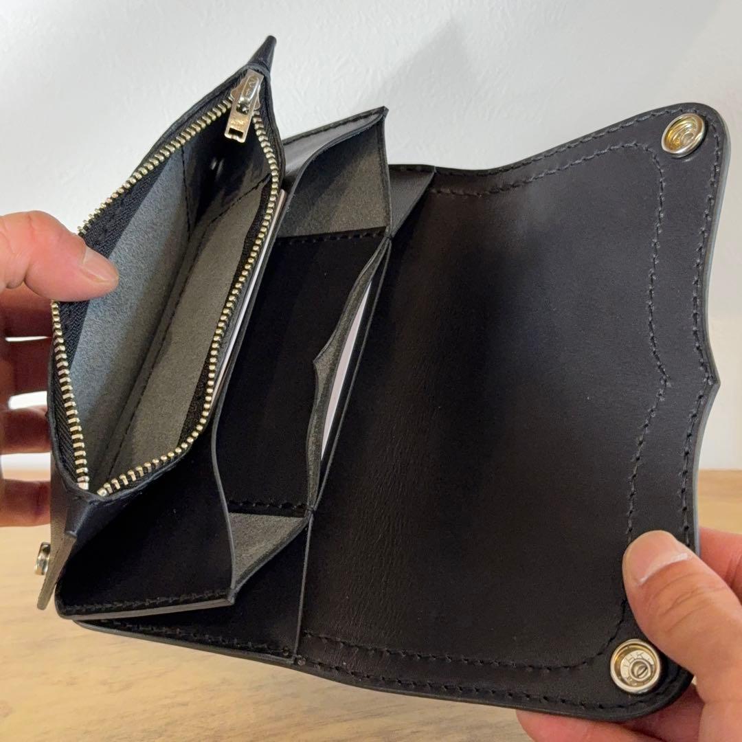 栃木レザー×岡山デニム サドルレザー トラッカーウォレット 42talon