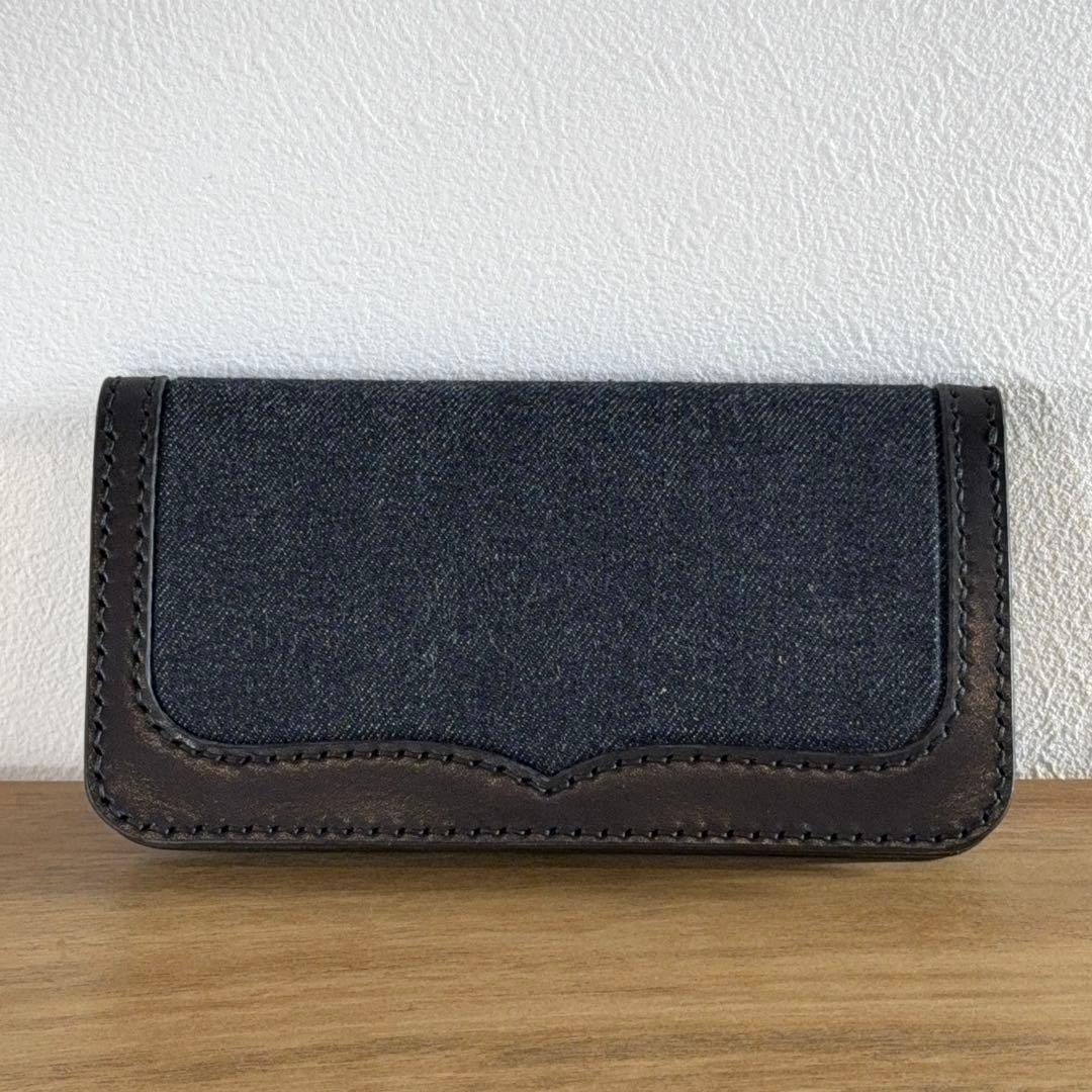 栃木レザー×岡山デニム サドルレザー トラッカーウォレット 42talon