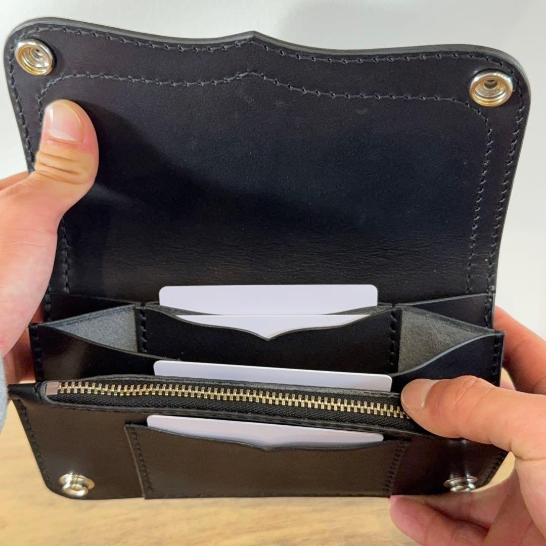 栃木レザー×岡山デニム サドルレザー トラッカーウォレット 42talon