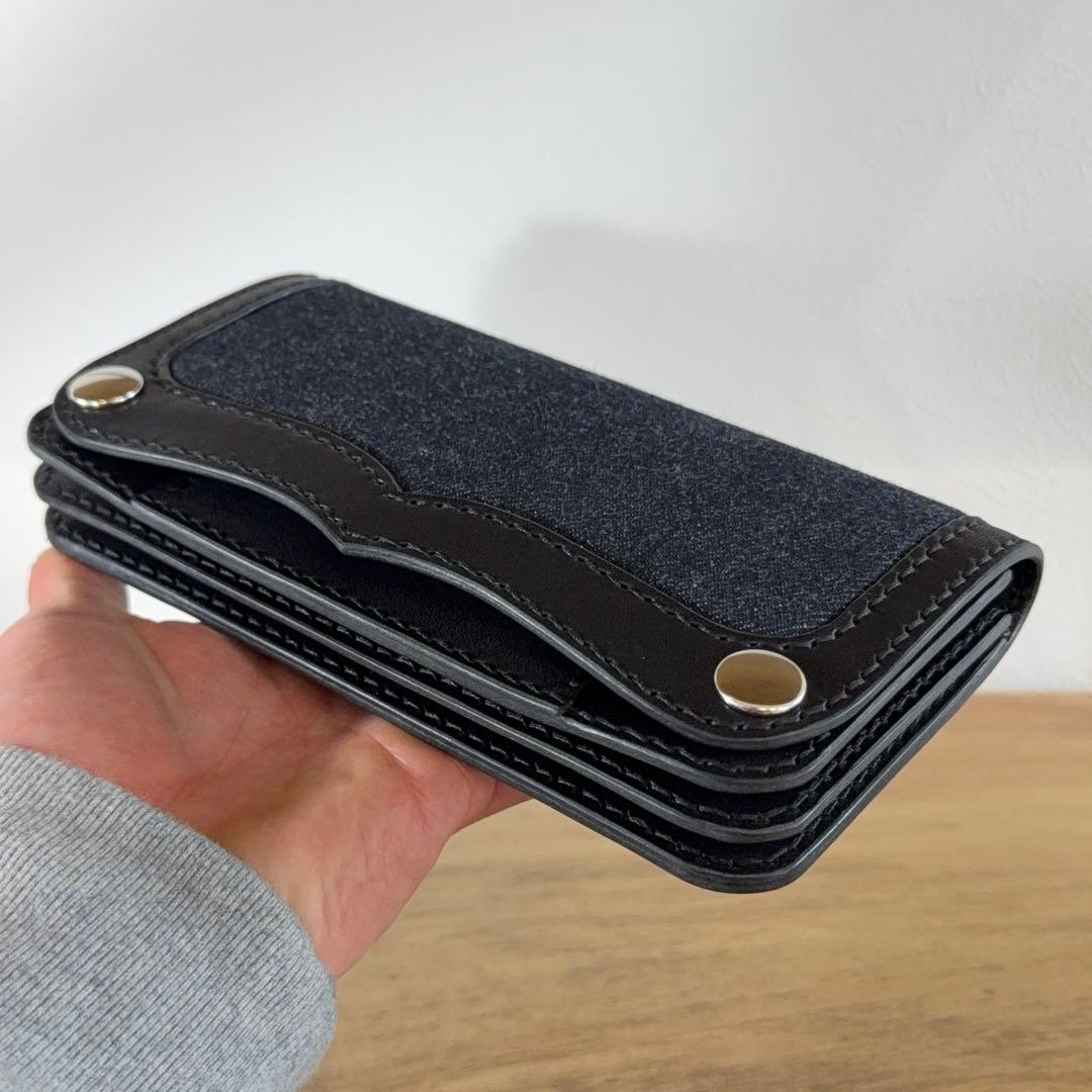 栃木レザー×岡山デニム サドルレザー トラッカーウォレット 42talon