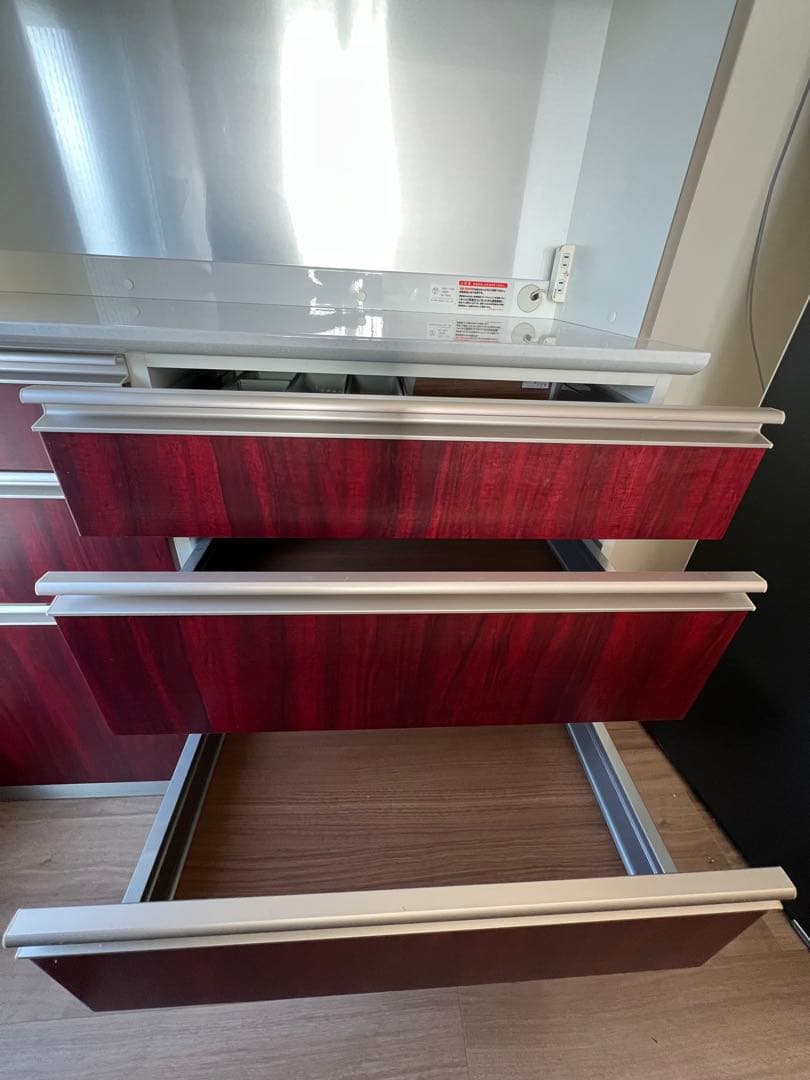 最終値下げ　綾野製作所　ダークレッド　食器棚