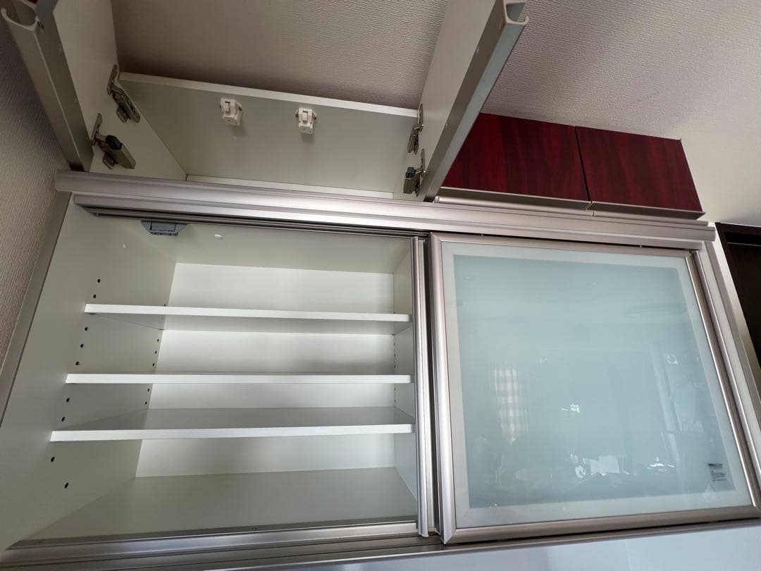 最終値下げ　綾野製作所　ダークレッド　食器棚